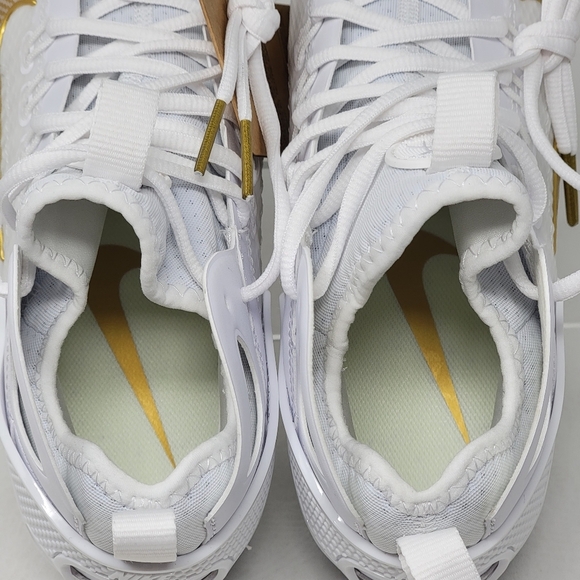 Nike Huarache 7 Elite Mid Lax White-Met Vivid Gold Lacrosse Men Sz 7 FD0088-100 main image 7